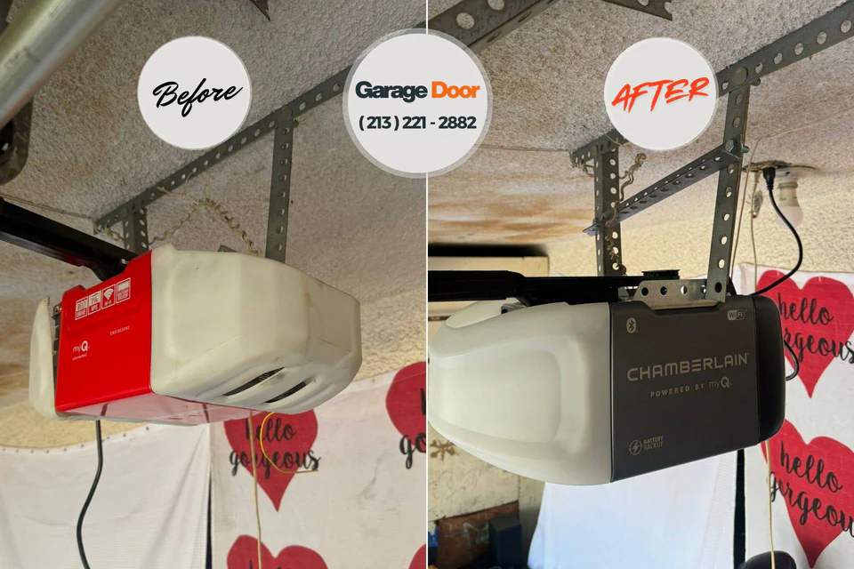 Before and after: garage door repair Rochester Hills, MI